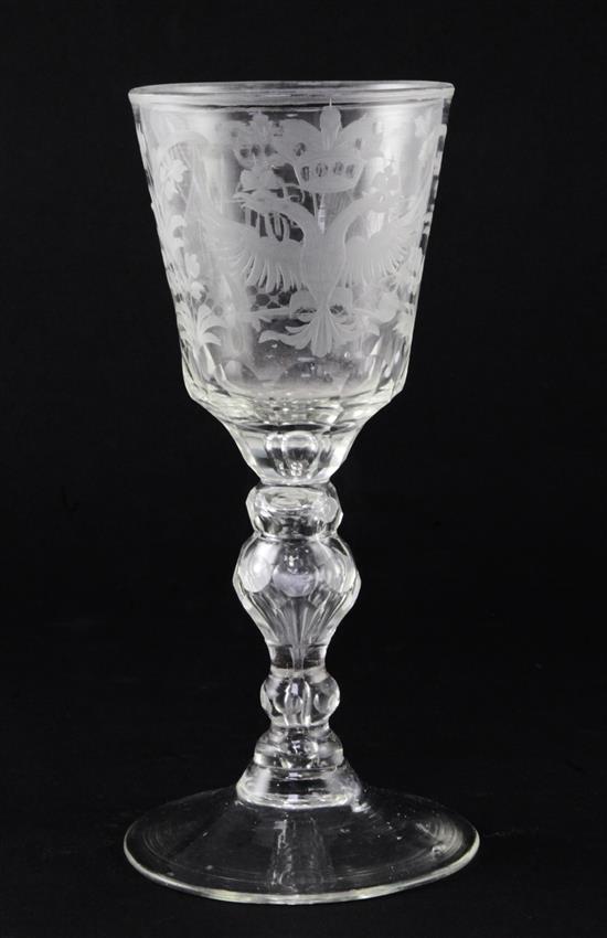 A soda glass goblet, early 20th century, 19.5cm